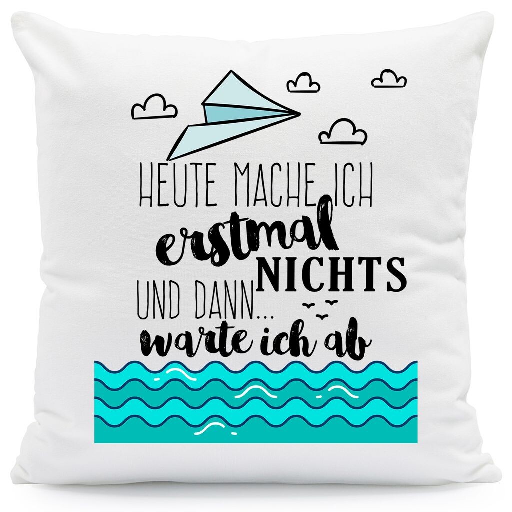 

Подушка с принтом и надписью «Сегодня я ничего не буду делать, а потом подожду»: без наполнения Gravurzeile