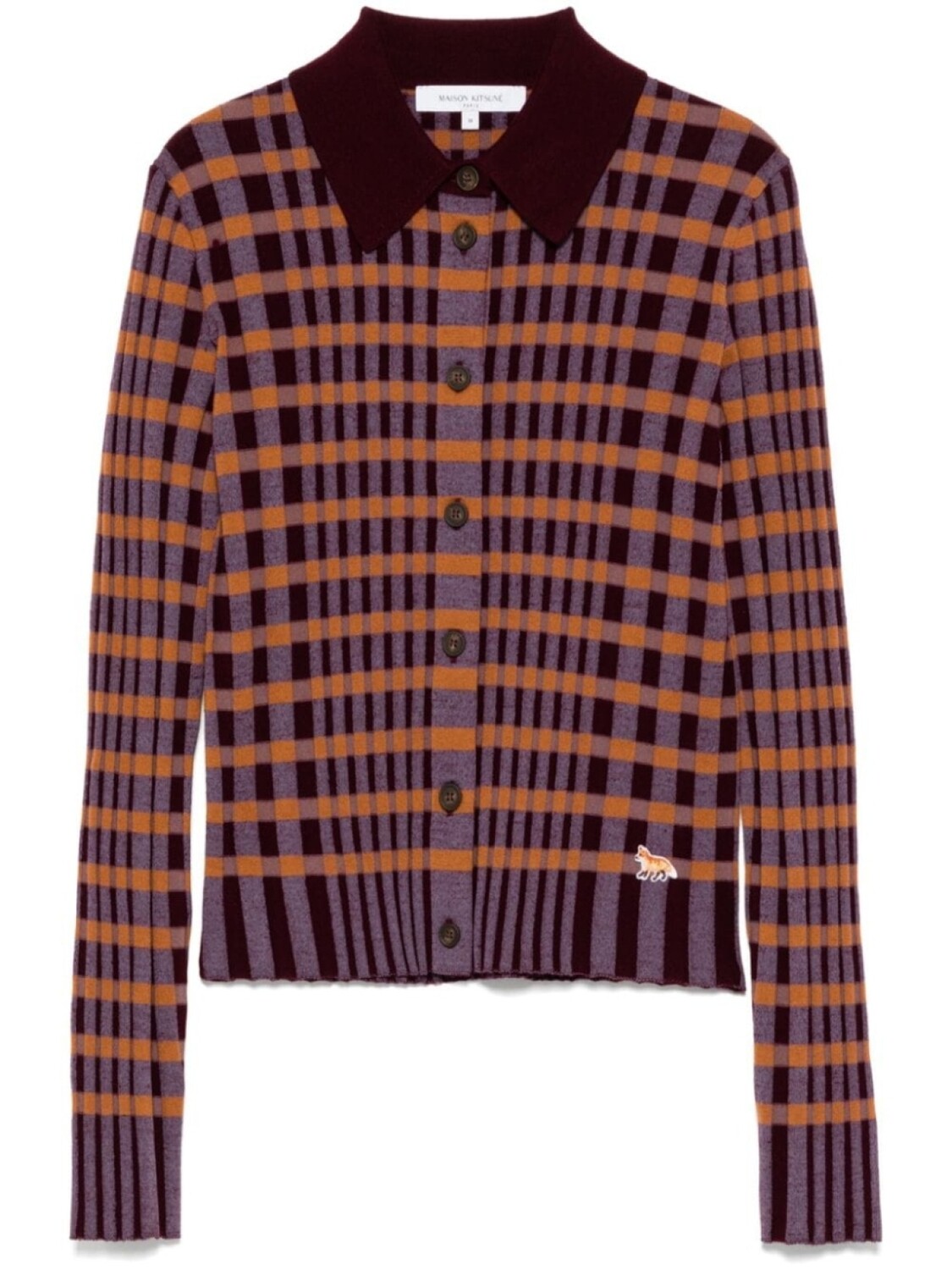 

Клетчатая трикотажная рубашка Maison Kitsuné, фиолетовый