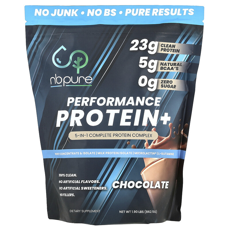 

NB Pure, Performance Protein +, шоколад, 862,5 г (1,9 фунта)