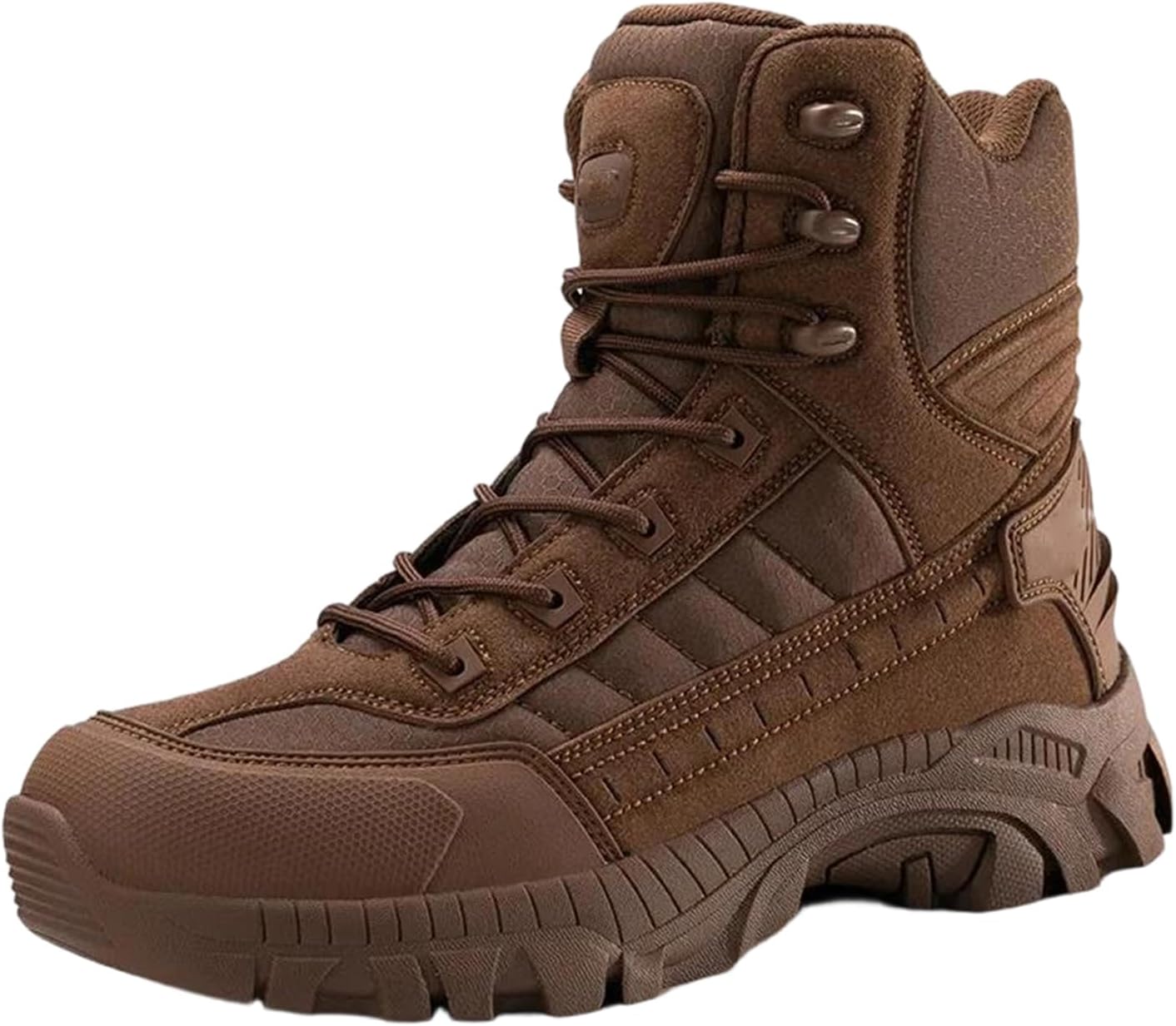 

Мужские водонепроницаемые высокие трекинговые ботинки Alloaone с противоскользящей подошвой для бега, походов и альпинизма, коричневый