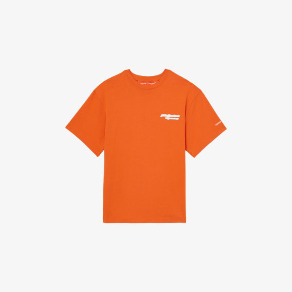 

Футболка Reiss x McLaren Nakata из хлопка с логотипом, синий