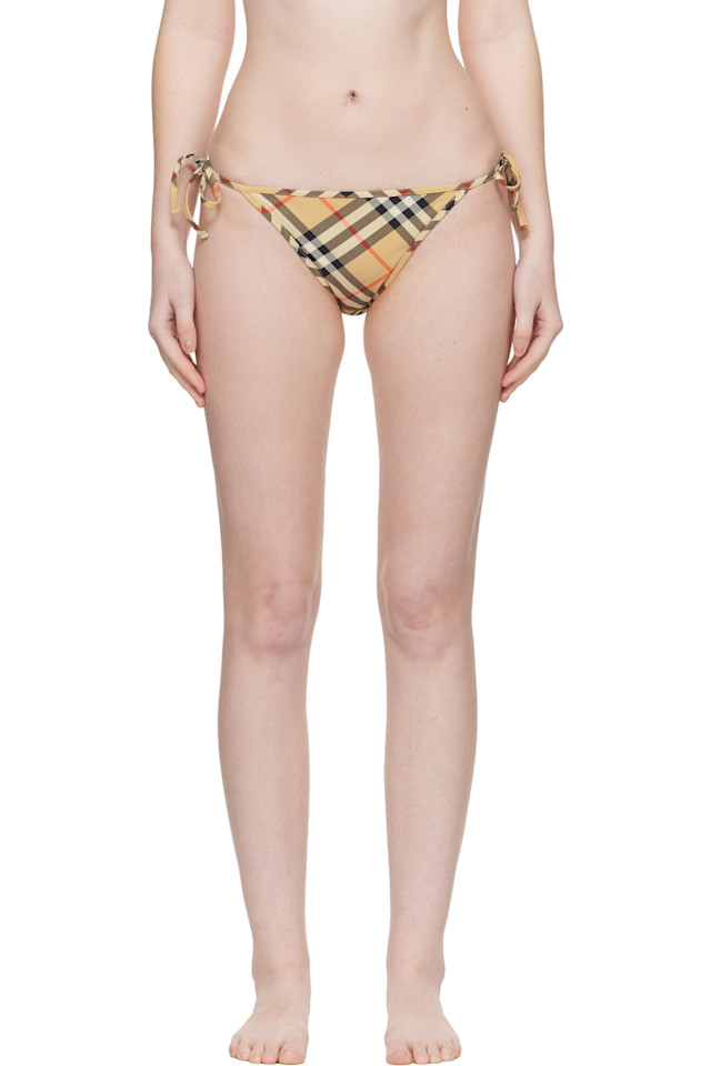 

Burberry Бежевые клетчатые плавки от бикини