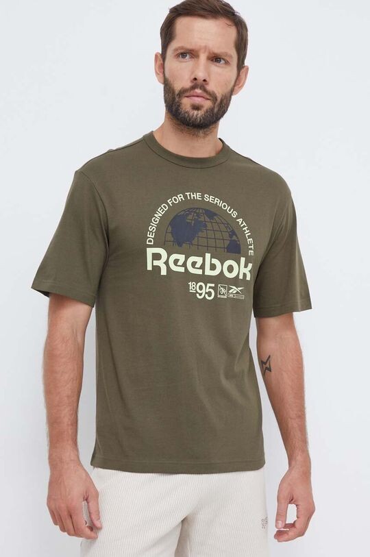 

Футболка из хлопка Reebok, зеленый