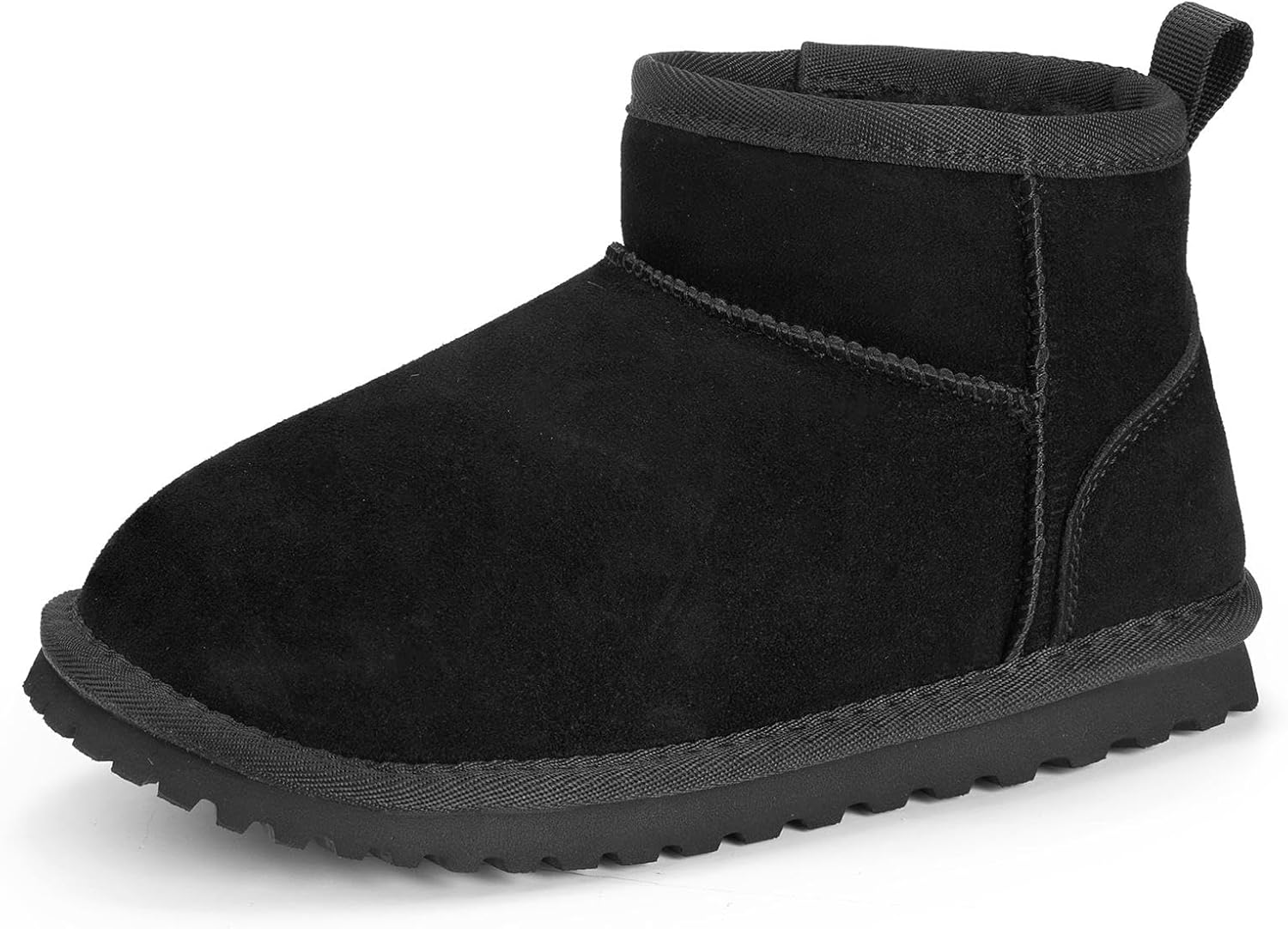 

Детские зимние снежные ботинки Mishansha для мальчиков и девочек, утепленные искусственным мехом, из замши, водоотталкивающие, с антискользящей подошвой для малышей, детей младшего и старшего возраста, Black-Kid