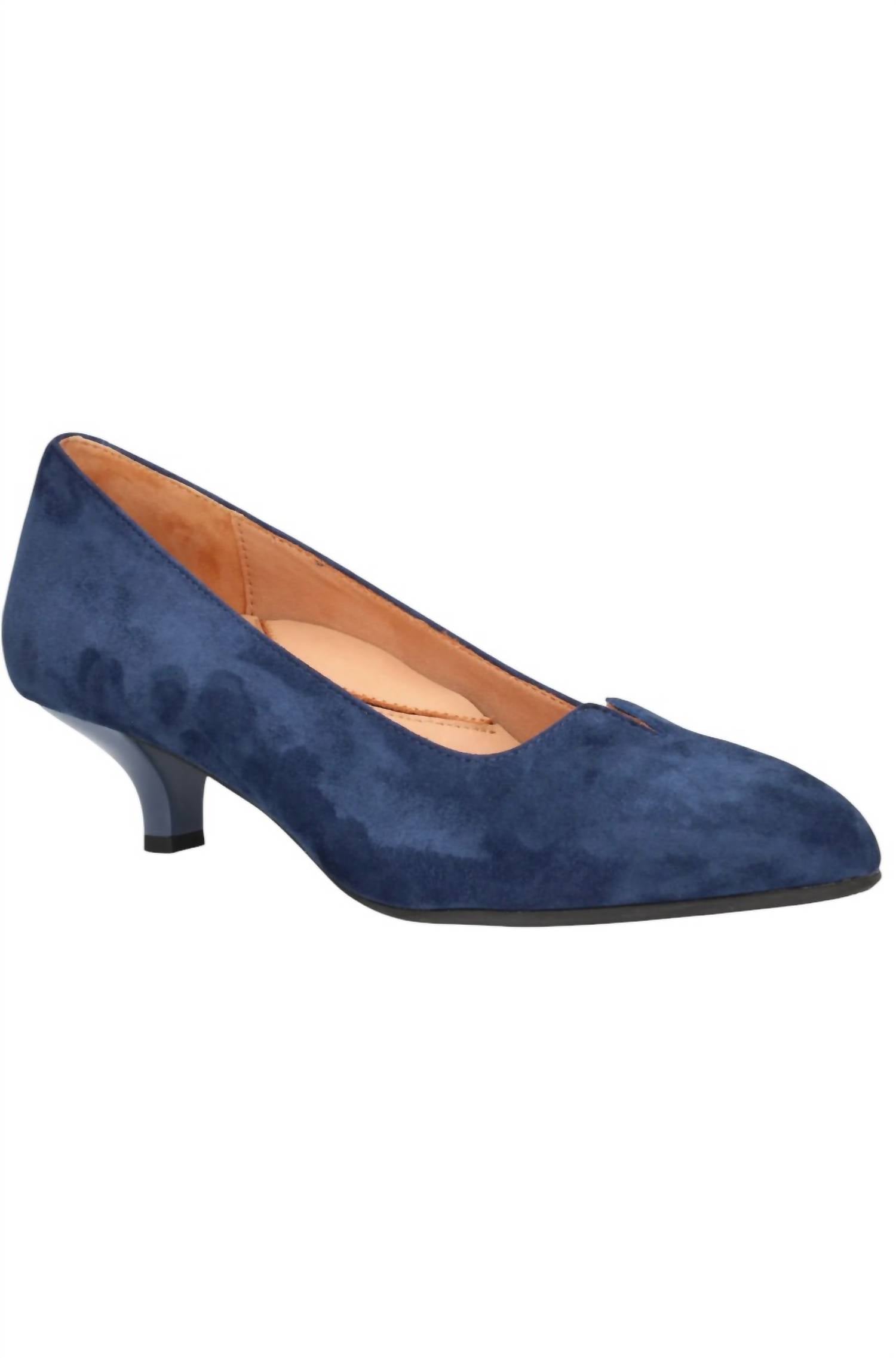 Женские туфли-лодочки Kavan Heeled Pumps из темно-синей замши L'amour Des Pieds — фото 2