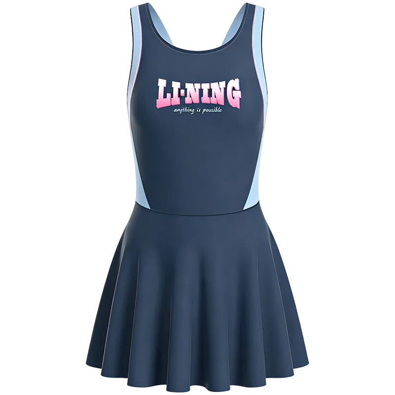Детский купальник Li-Ning, Gray Blue One-Piece Swimsuit[Chlorine Resistant, Skin-Friendly Care]
