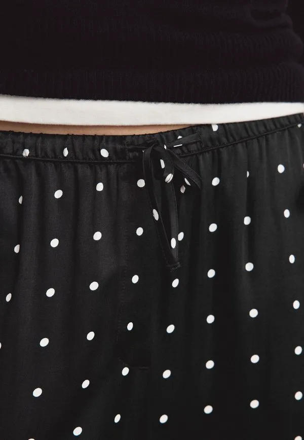 Широкие брюки с поясом на талии Next, Black White Polka Dot