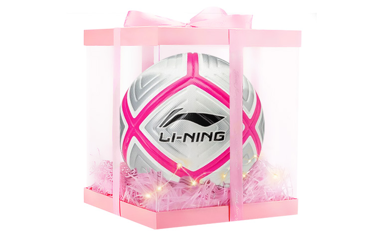 

LINING Размер 5 футбольный мяч PU бесшовный термосварной унисекс gray pink