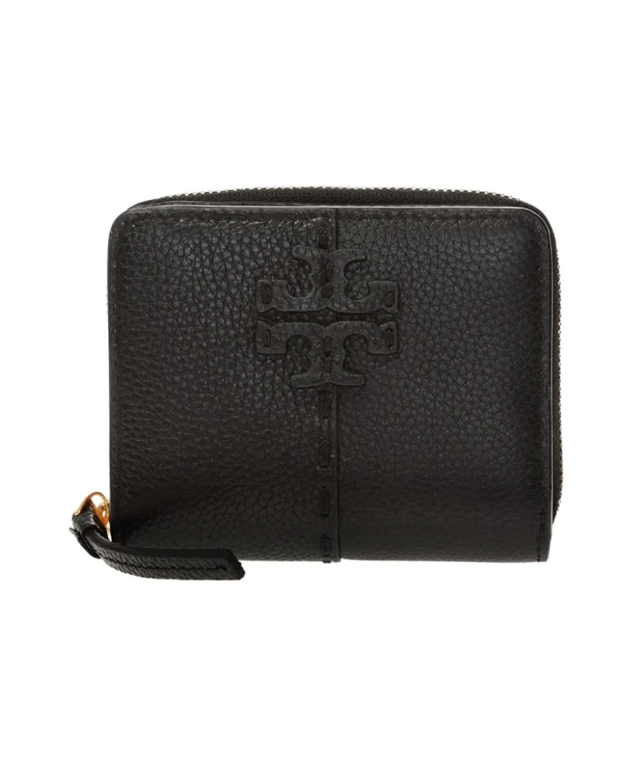 

Кожаный кошелек S на кнопке с логотипом Tory Burch, черный