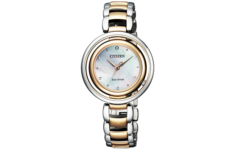

CITIZEN Часы Ecology Drive Collection Solar Quartz Movement Stainless Steel Strap Watch Women's Watch White Dial, Gold