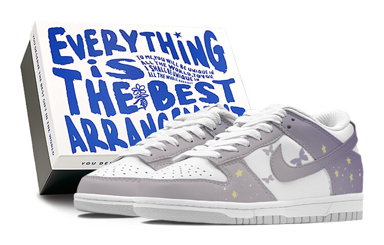 

Кроссовки Nike Dunk Skateboarding Shoes Women's Low-top Yellow, фиолетовый