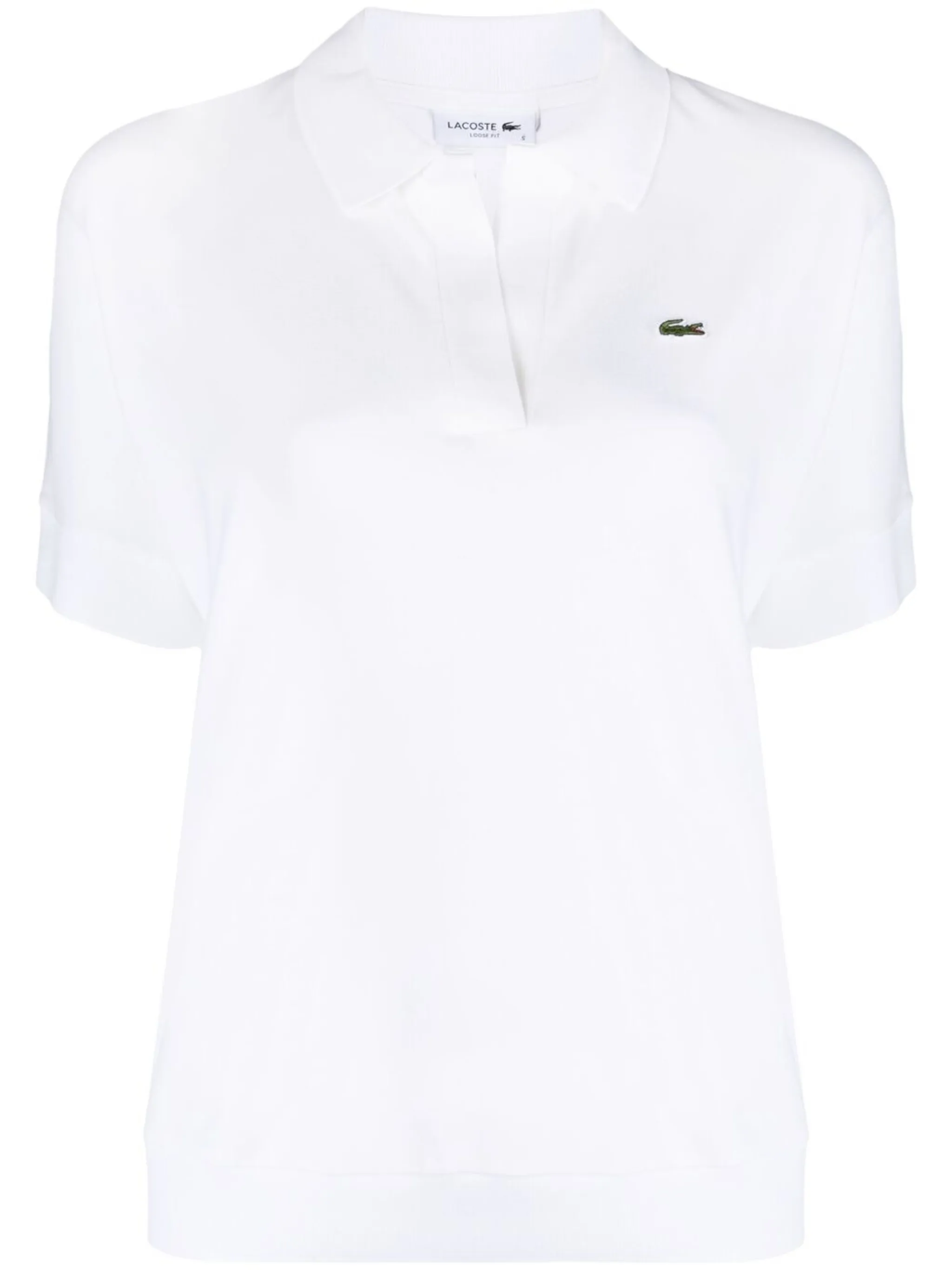

Рубашка поло с вышитым логотипом Lacoste, белый