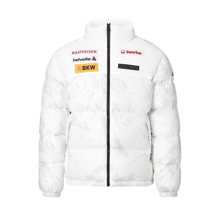 

DESCENTE Короткая пуховая куртка CH National Team Collaboration для мужчин и женщин, WT-Bright White Tpg