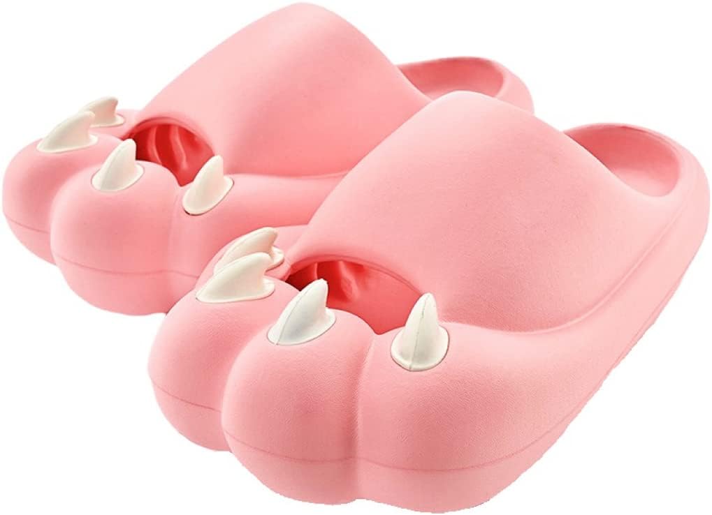 

Милые домашние шлепанцы с лапками животных для женщин и мужчин, с толстой подошвой и мягкой подушкой, облегченная платформа, противоскользящие, быстро сохнущие, с открытым носком, для дома, ванной и спальни, легкие шлепанцы из ЭВА Auraglor, розо...