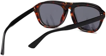 

Солнцезащитные очки большого размера 2027 года для женщин, откидные солнцезащитные очки для мужчин, двойные очки с защитой от УФ-излучения UV400 MTZJH, Flower-black