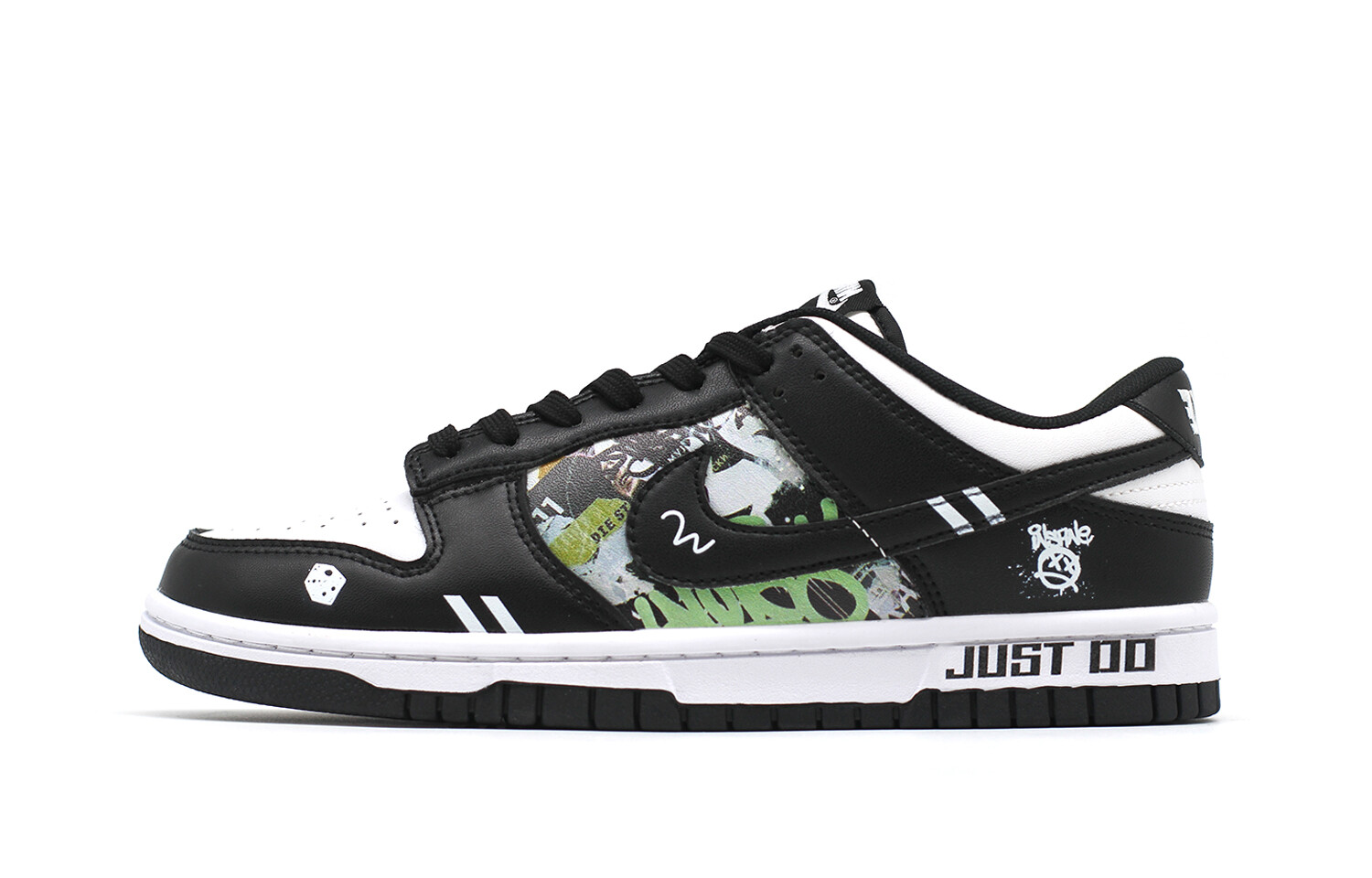 

Кроссовки Nike Dunk Skateboard Shoes Women's Low-Top Black White, Черный, Кроссовки Nike Dunk Skateboard Shoes Women's Low-Top Black White