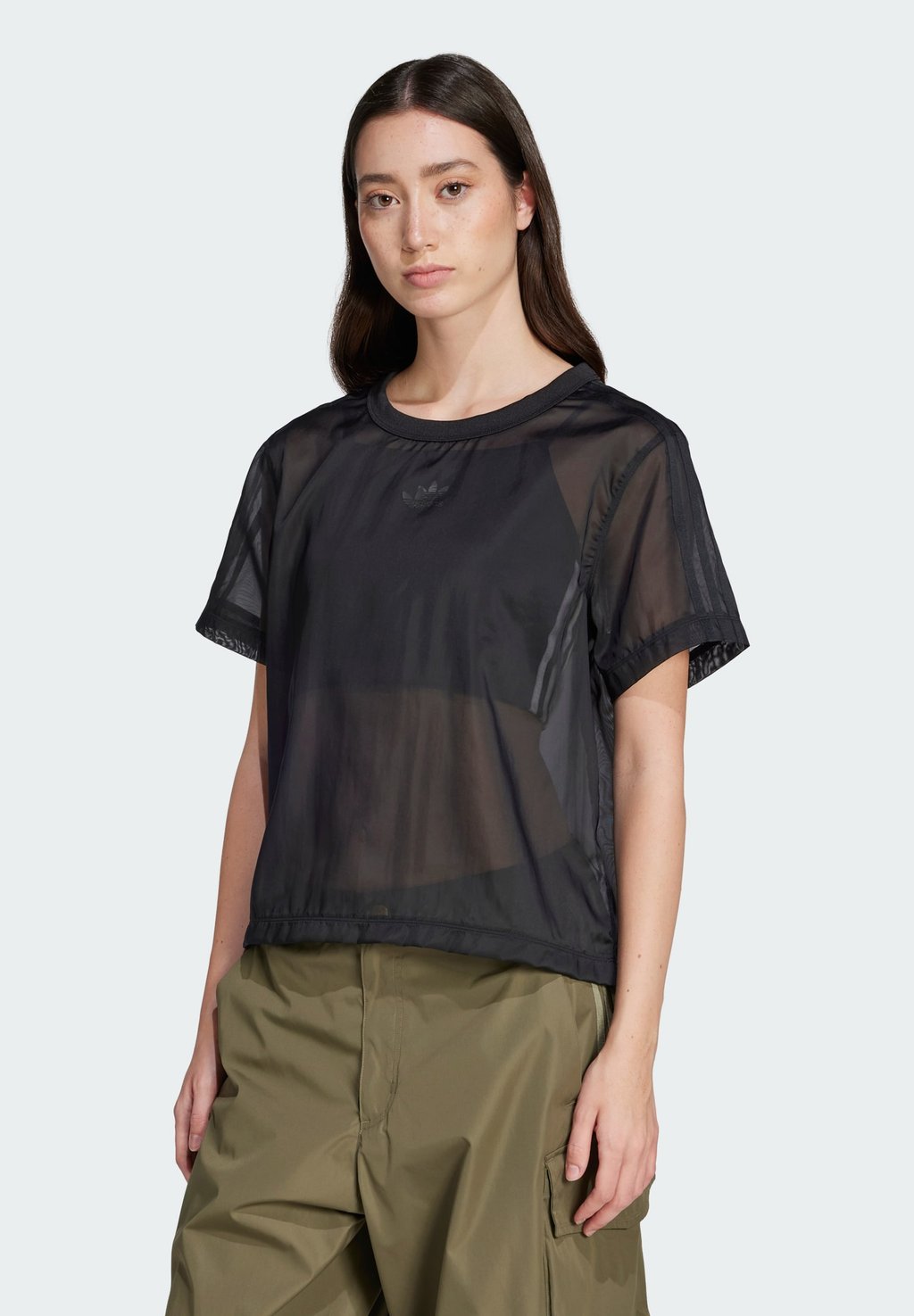 

Футболка с принтом SHEER 3S TEE Adidas Originals, черный