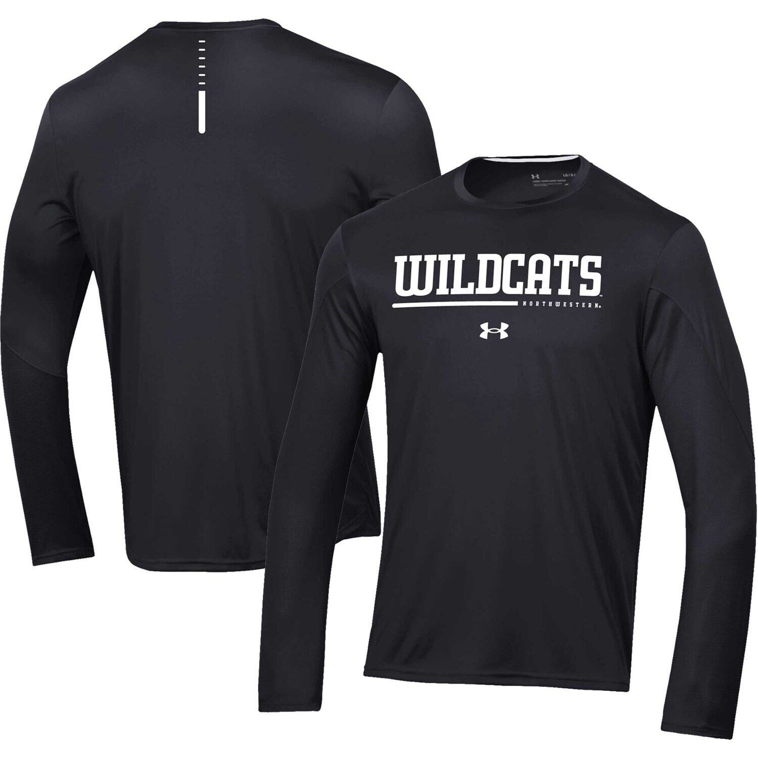 

Мужская черная футболка с длинным рукавом Northwestern Wildcats 2022 Sideline Training Performance Under Armour, Черный, Мужская черная футболка с длинным рукавом Northwestern Wildcats 2022 Sideline Training Performance Under Armour