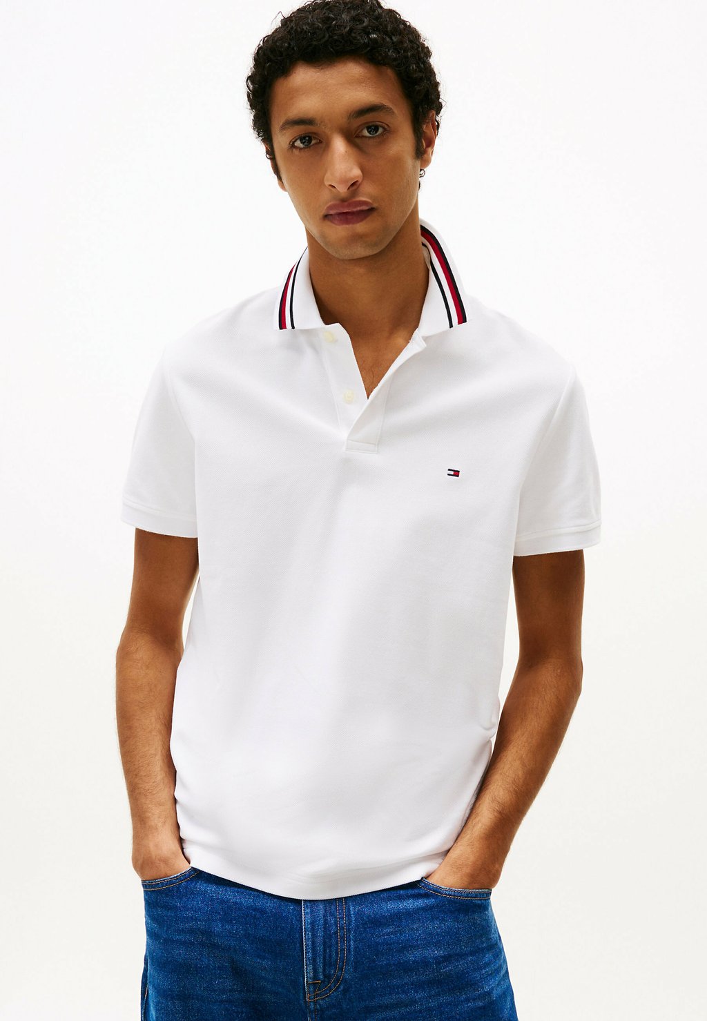 

Рубашка поло REGULAR FIT SIGNATURE COLLAR Tommy Hilfiger, белый