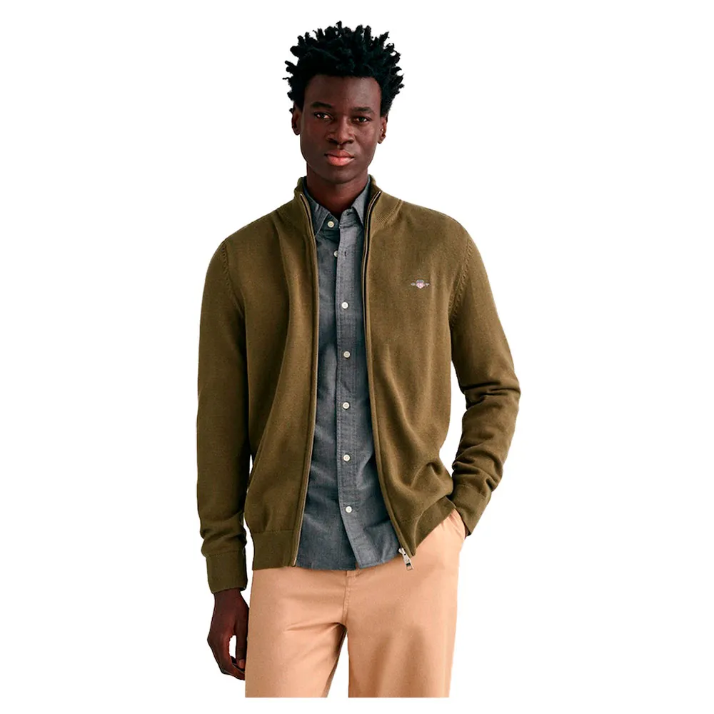 

Свитер Gant Casual full zip, зеленый