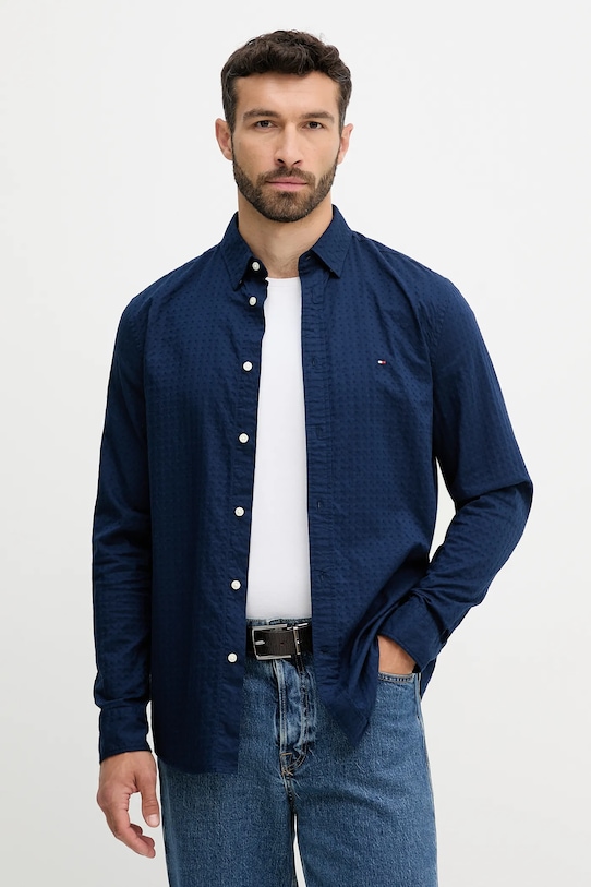 

Хлопковая рубашка Tommy Hilfiger, темно-синий