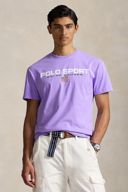 

Хлопковая футболка Polo Ralph Lauren, фиолетовый