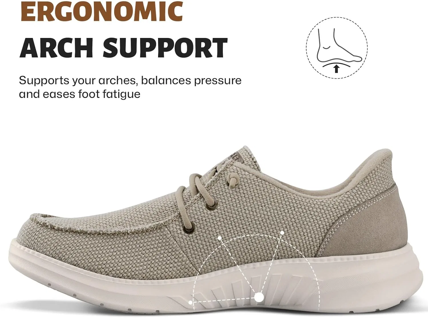 Мужские мокасины с поддержкой стопы, бежевый WALK·HERO COMFORT AND SUPPORT — фото 3