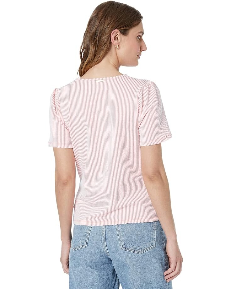 

Топ Michael Kors Short Sleeve Tie Wrap Top, цвет Grapefruit
