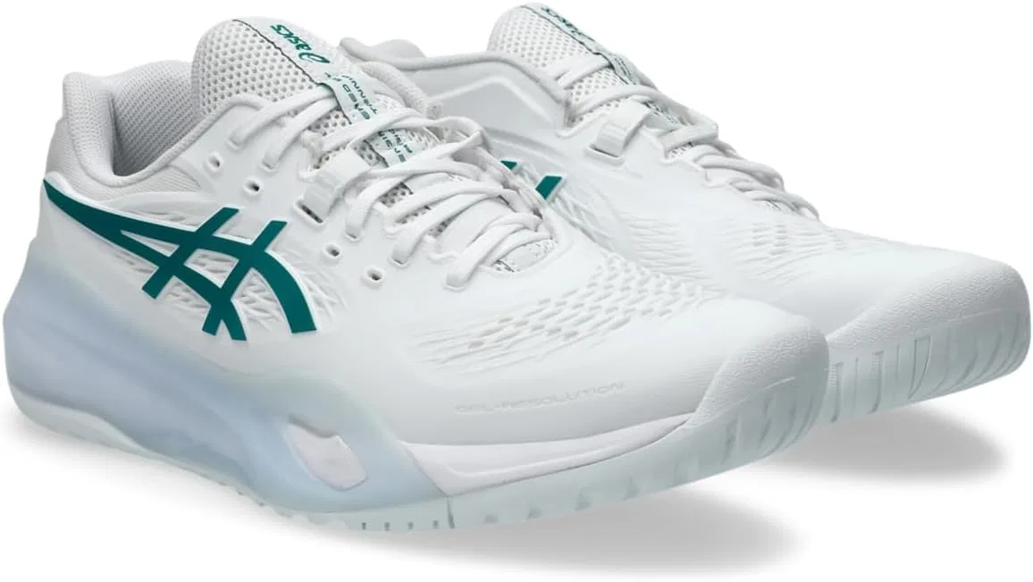 Кроссовки теннисные ASICS, White/Pitch Green — фото 2