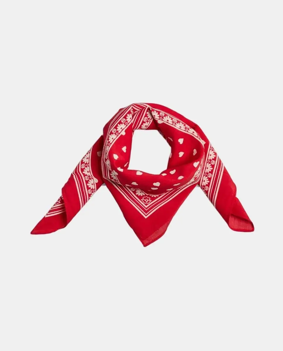 

Платок с узором Pieces, красный