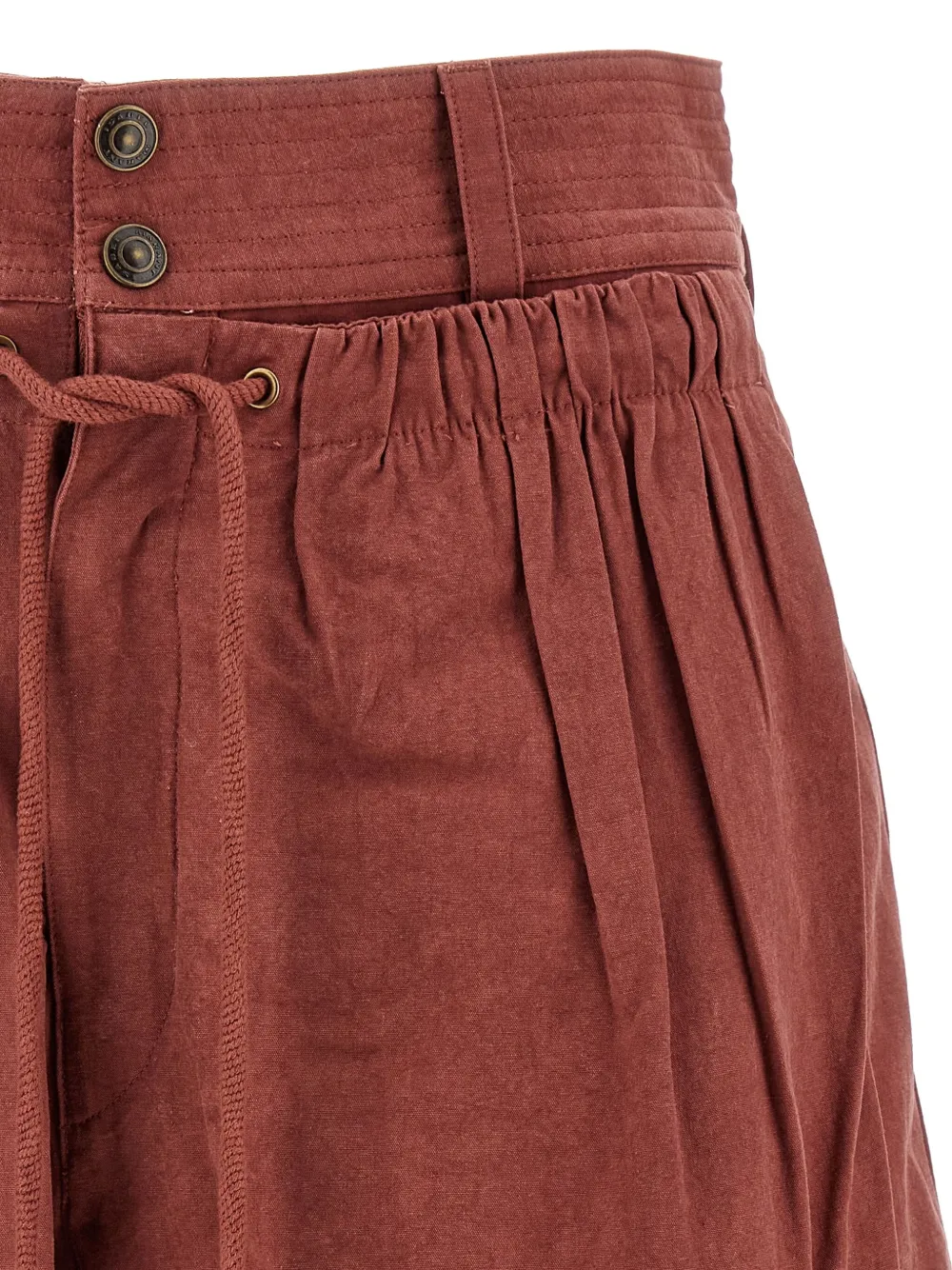 Шорты Ingrid с завышенной талией и кулиской ISABEL MARANT, красный — фото 3