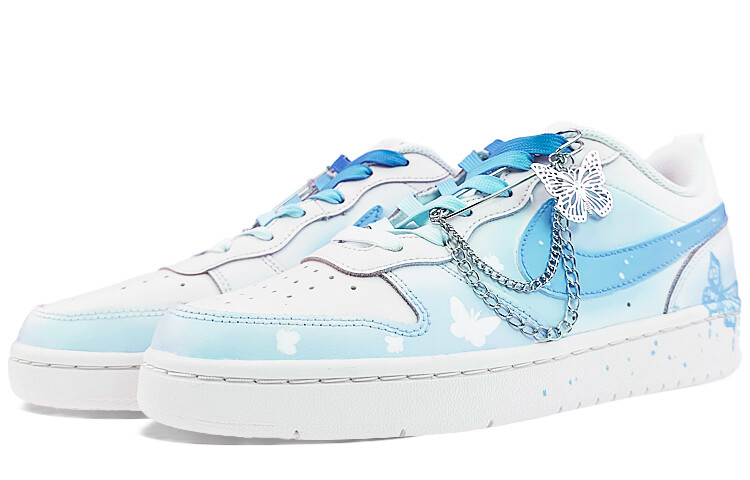 

Кроссовки Nike Court Borough Series Skateboard Shoes Women's Low-Top White Blue