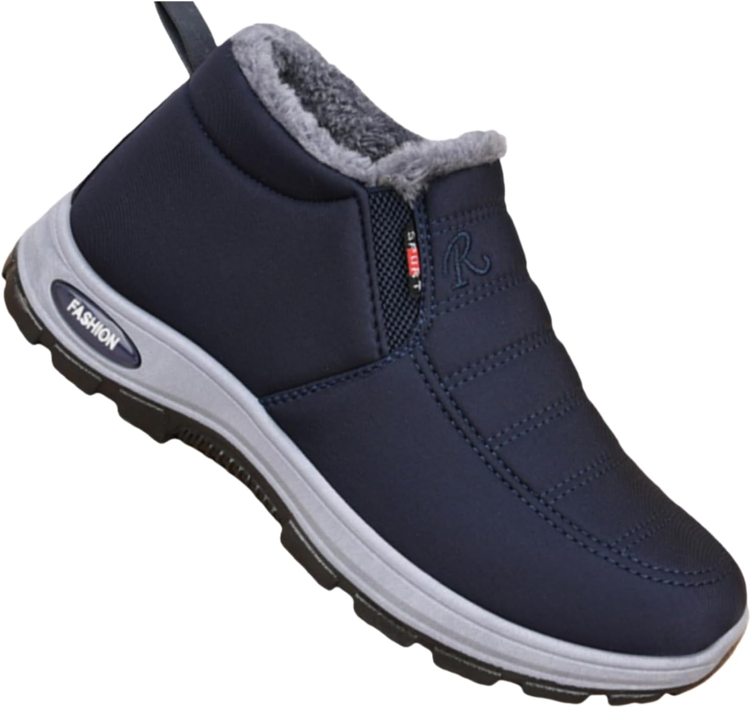 

Теплые утепленные ботинки зима, легкие, с мехом, пушистые, с поддержкой свода стопы, на липучке, для активного отдыха на улице, короткие снежные ботинки, унисекс Generic, синий