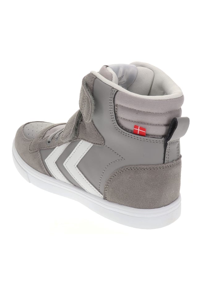Кроссовки высокие тонкие stadil кожаные высокие jr Hummel, цвет 1100 alloy — фото 3