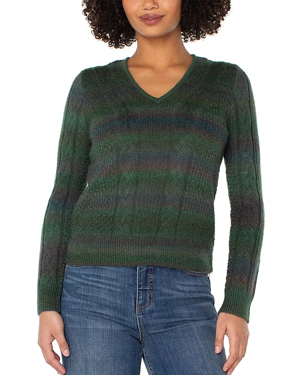 

Свитер крупной вязки с V-образным вырезом Liverpool Los Angeles, зеленый