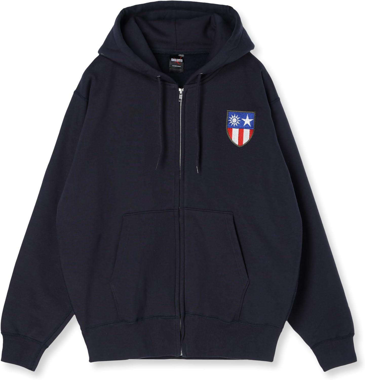 

Толстовка с капюшоном в стиле F, нашивка с гербом армии США, на флисовой подкладке, на молнии, темно-синяя F-Style