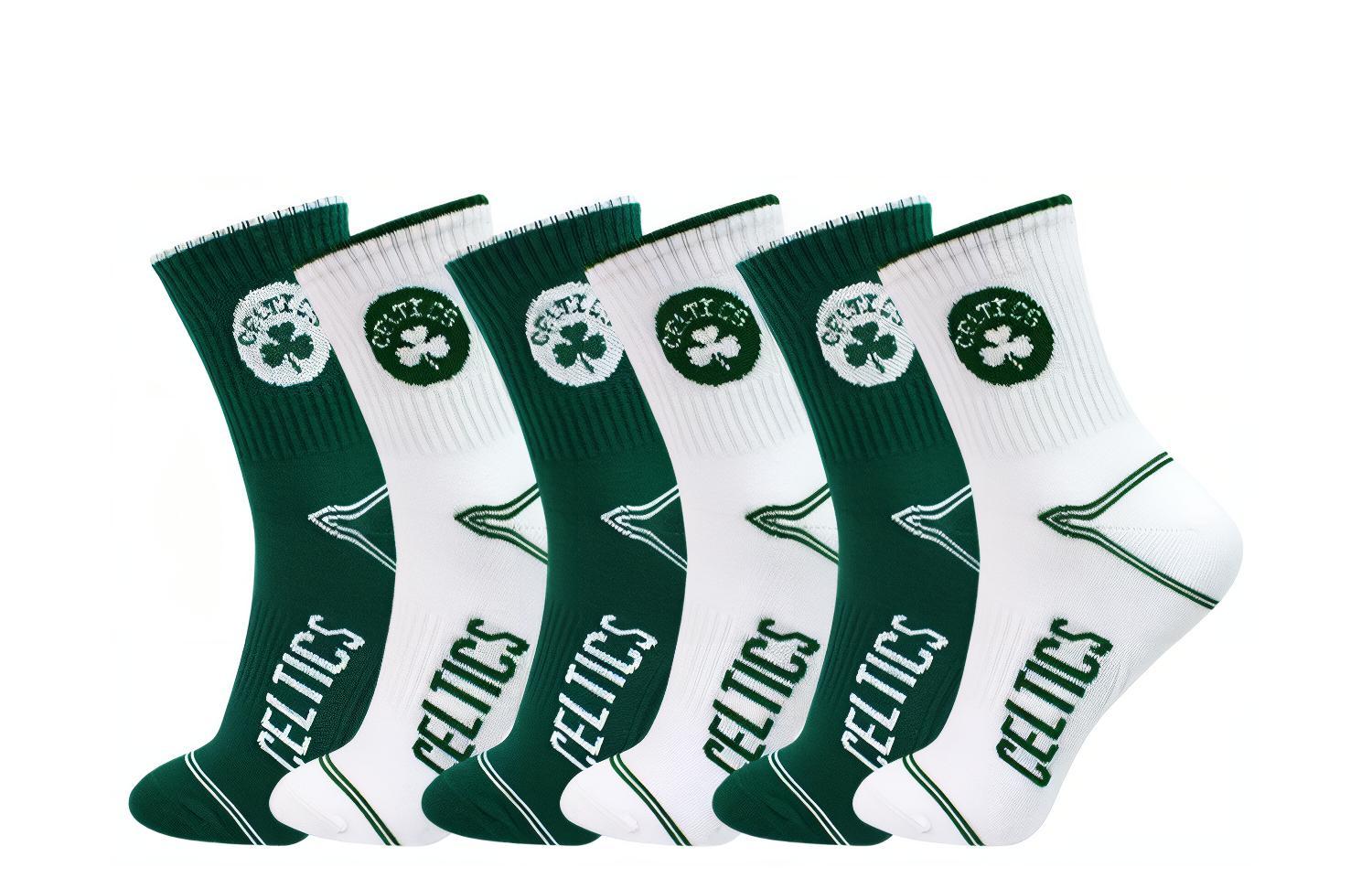 

Носки до середины голени мужские, 6 пар NBA, 6 Pack (Green+White)
