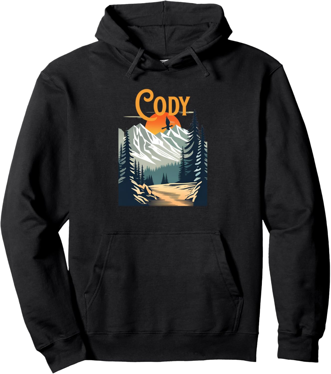 

Винтажная сувенирная походная толстовка Cody Cody Wyoming Hiking Clothes Co., черный