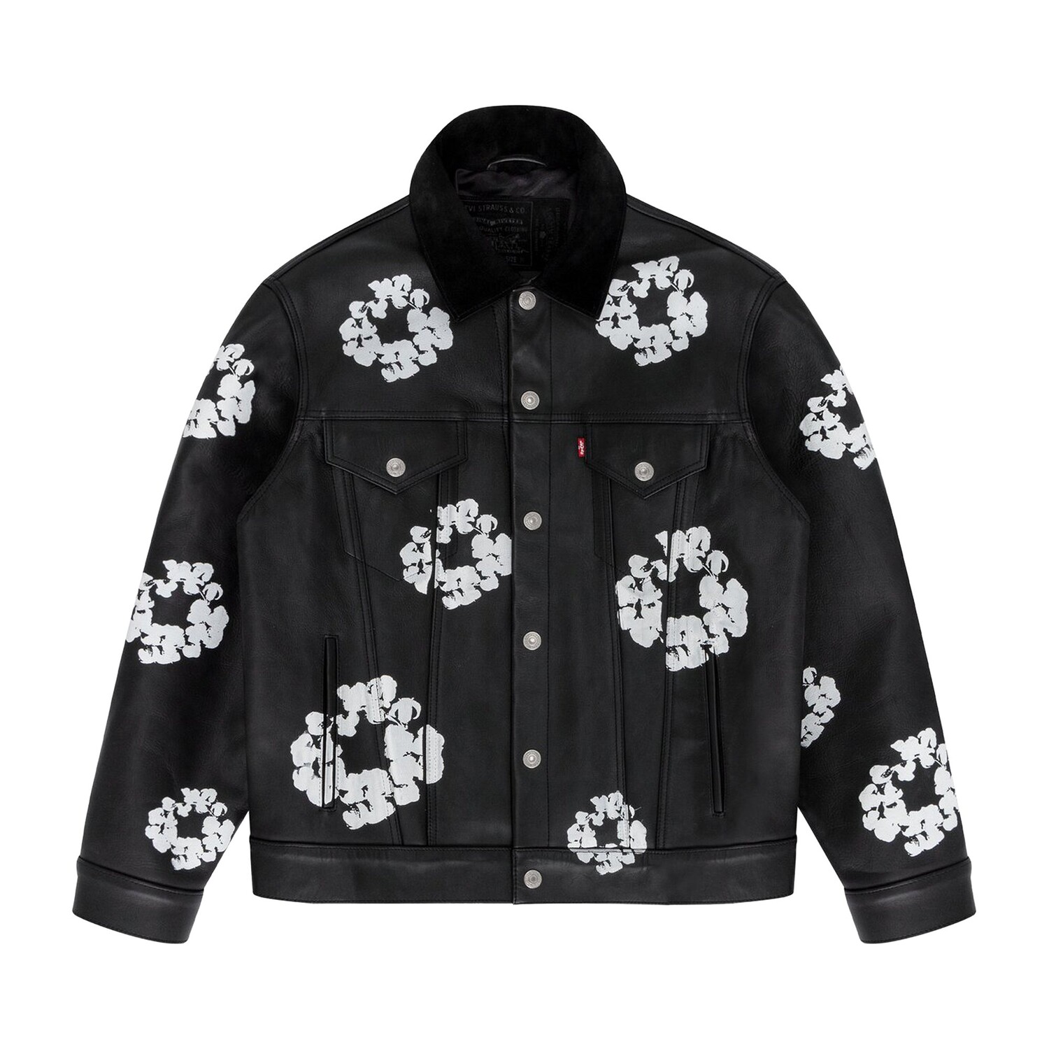 

Куртка Levis x Denim Tear Leather Wreath Type III, цвет Черный