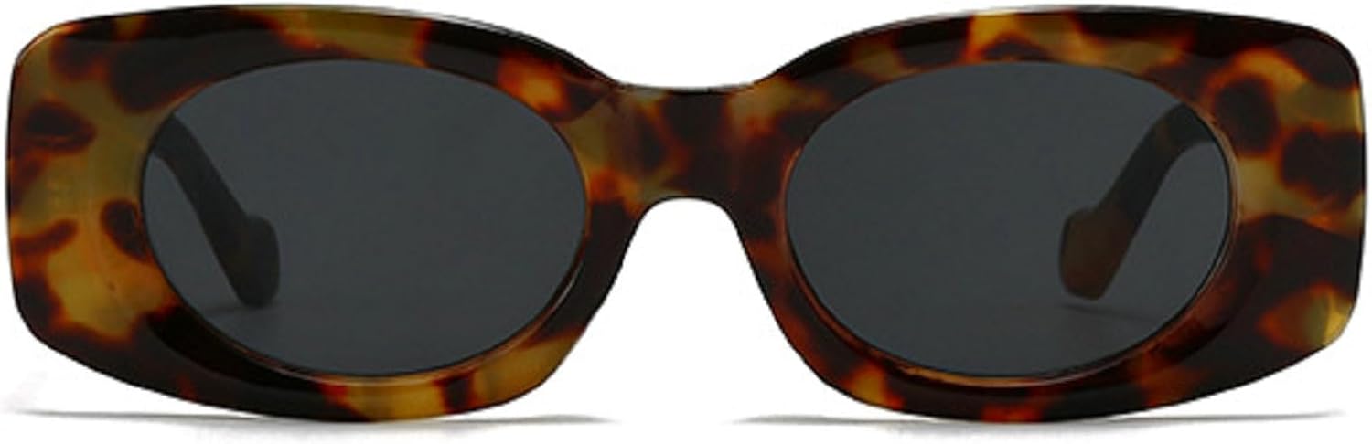 

Ретро-солнцезащитные очки квадратной формы для женщин, модные градиентные очки с защитой от УФ-излучения UV400, мужские панк-солнцезащитные очки желтого цвета mincl, Leopard