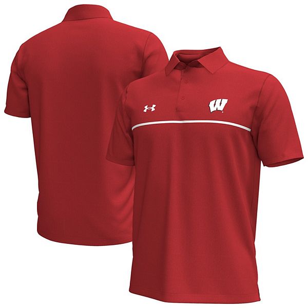 

Мужская красная поло Wisconsin Badgers Playoff Chest Stripe Performance Under Armour