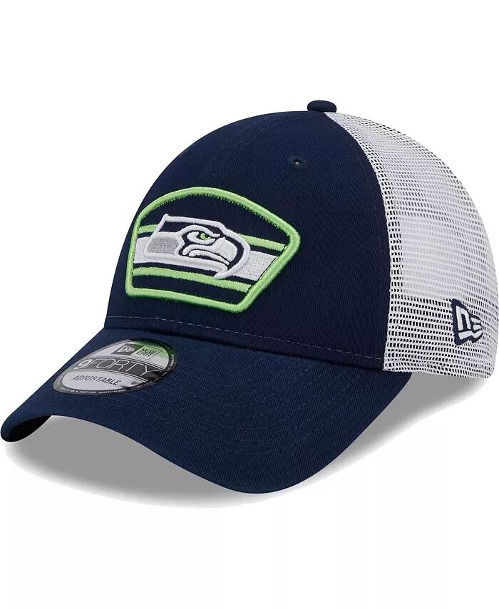 

Мужская темно-синяя, белая кепка с логотипом Seattle Seahawks Trucker 9FORTY Snapback New Era, синий