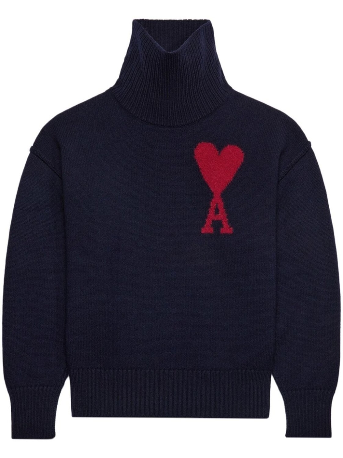 

AMI Paris шерстяной джемпер с монограммой Ami de Coeur, синий