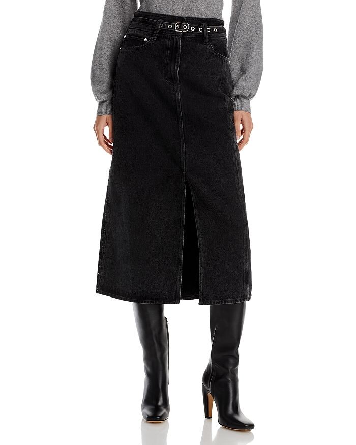 

Джинсовая юбка миди А-силуэта 3.1 Phillip Lim, черный