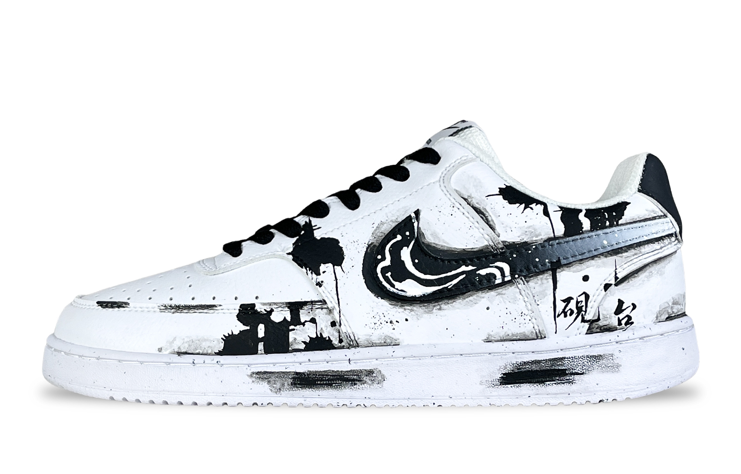 

Nike Кроссовки Court Vision 1 Fairyland, Inkstone, износостойкие, низкие, для скейтбординга, мужские, черно-белые