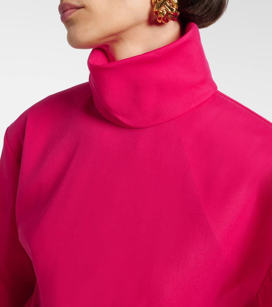 Шёлковое миди-платье с добавлением других тканей Saint Laurent, Magenta — фото 4