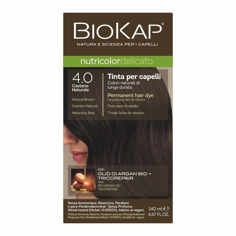 

Краска для волос Biokap Nutricolor Delicato Farba Do Włosów 4.0 Brąz, 140 мл