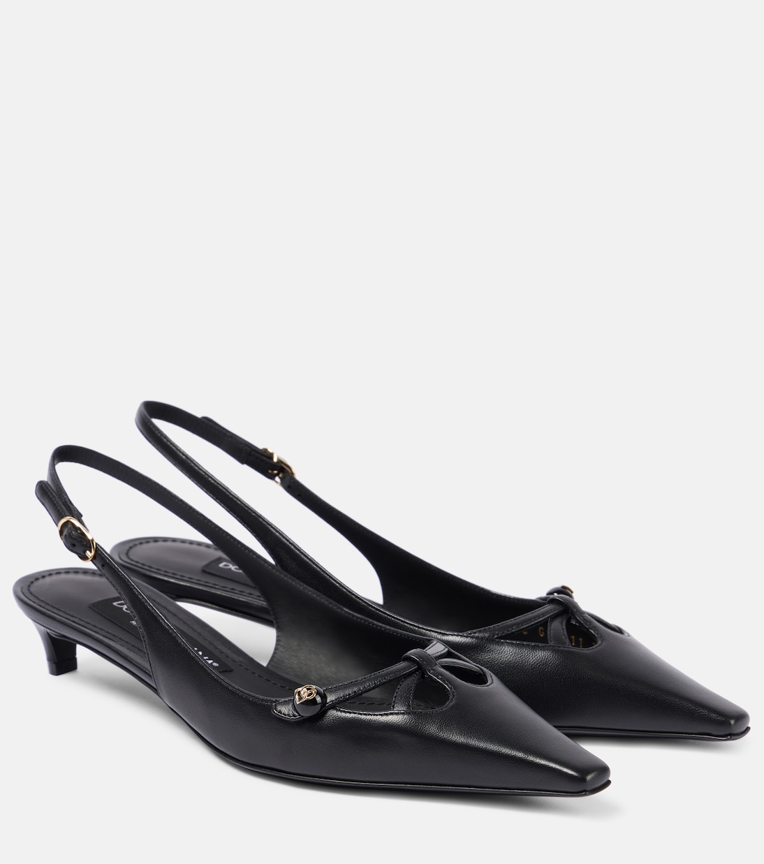 Кожаные туфли с открытой пяткой Dolce&Gabbana, Nero