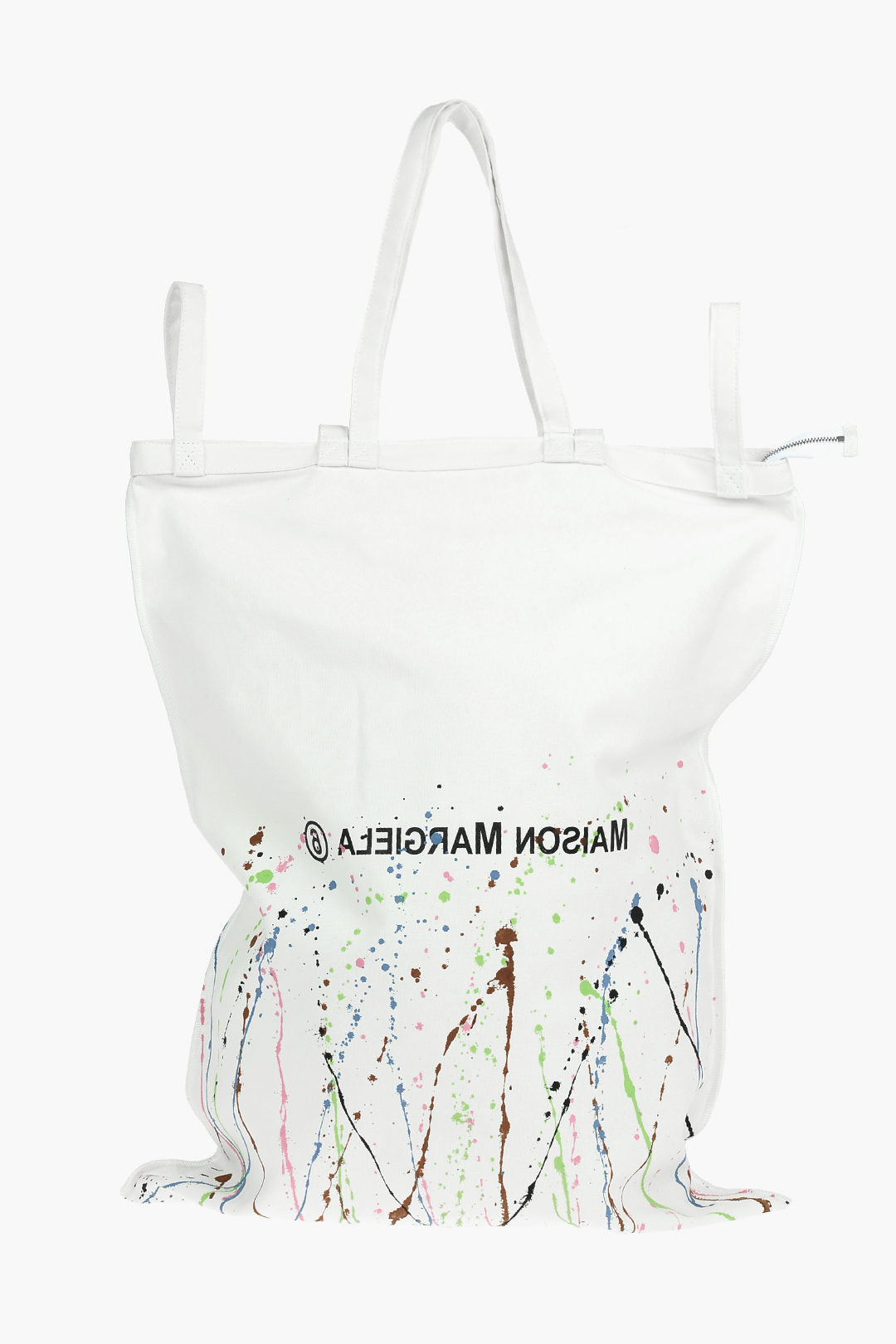 

Сумка-тоут Maison Margiela Mm6 Canvas Maxi с принтом в виде брызг краски и логотипом, белый