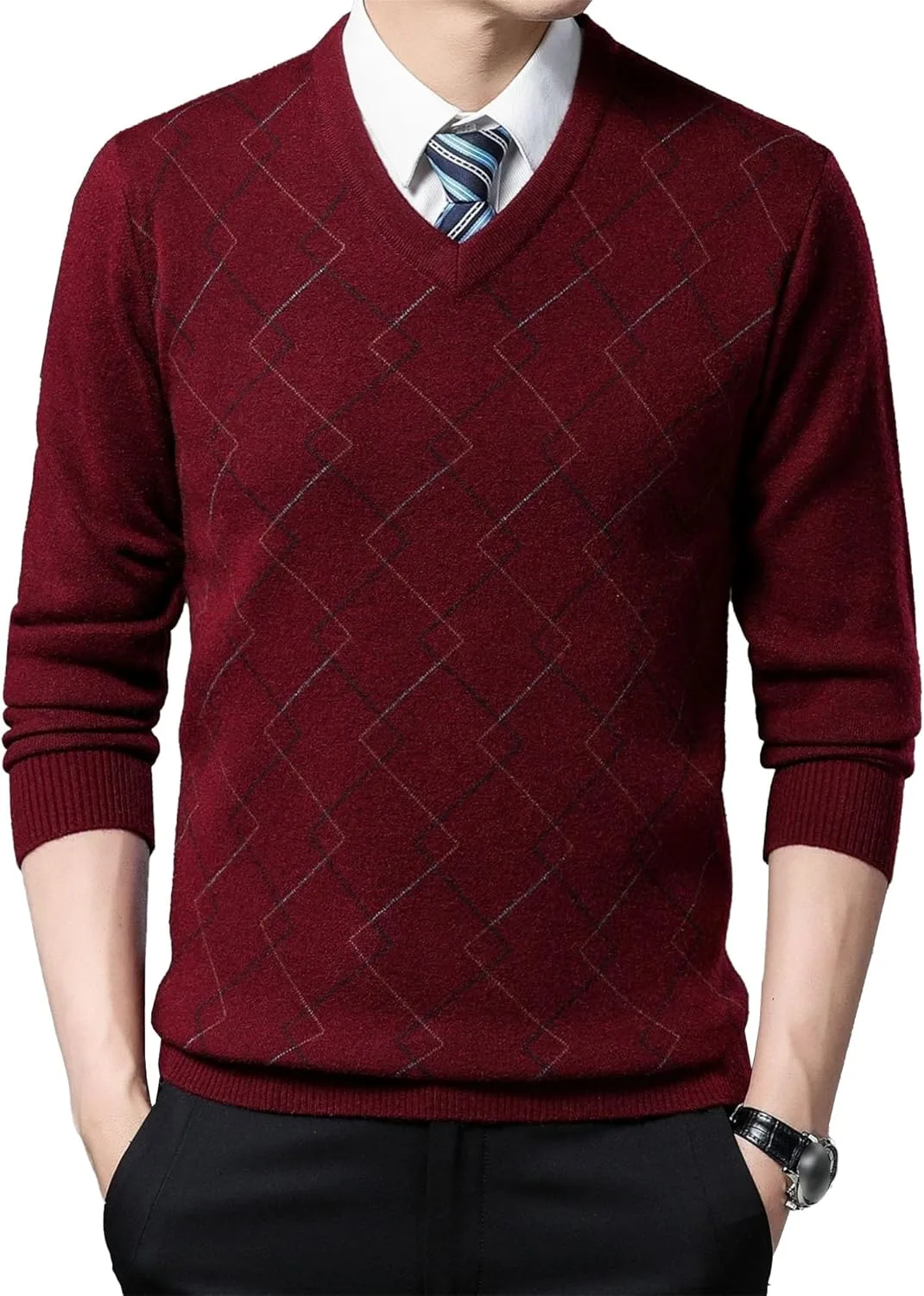 

Кардиган мужской V-образный вырез с карманом